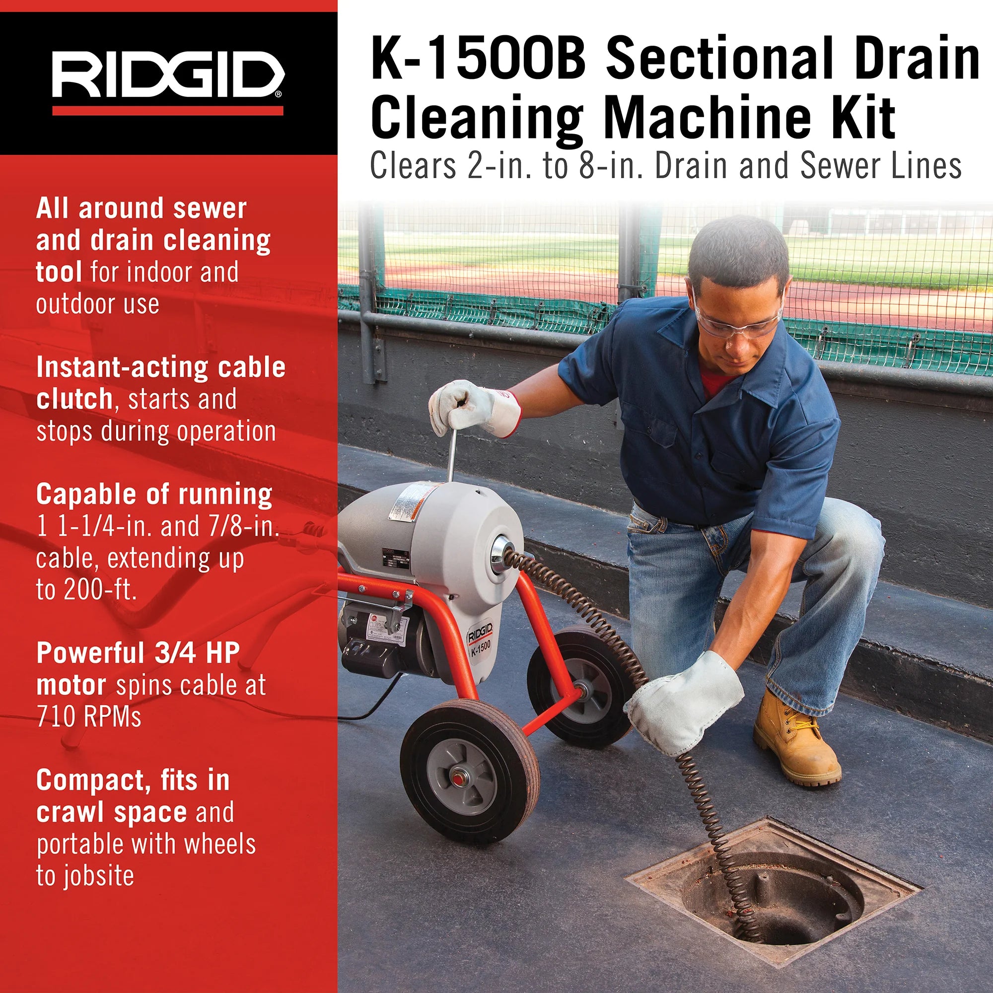 RIDGID 23692 - Destapadora de Drenaje K1500A 120V 60Hz - Vista 5