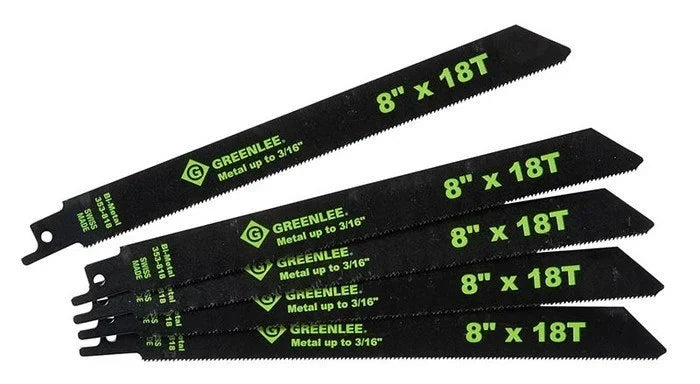 Cuchillas de sierra alternativa de 8 pulg. x 18 T Greenlee - Sacabocados