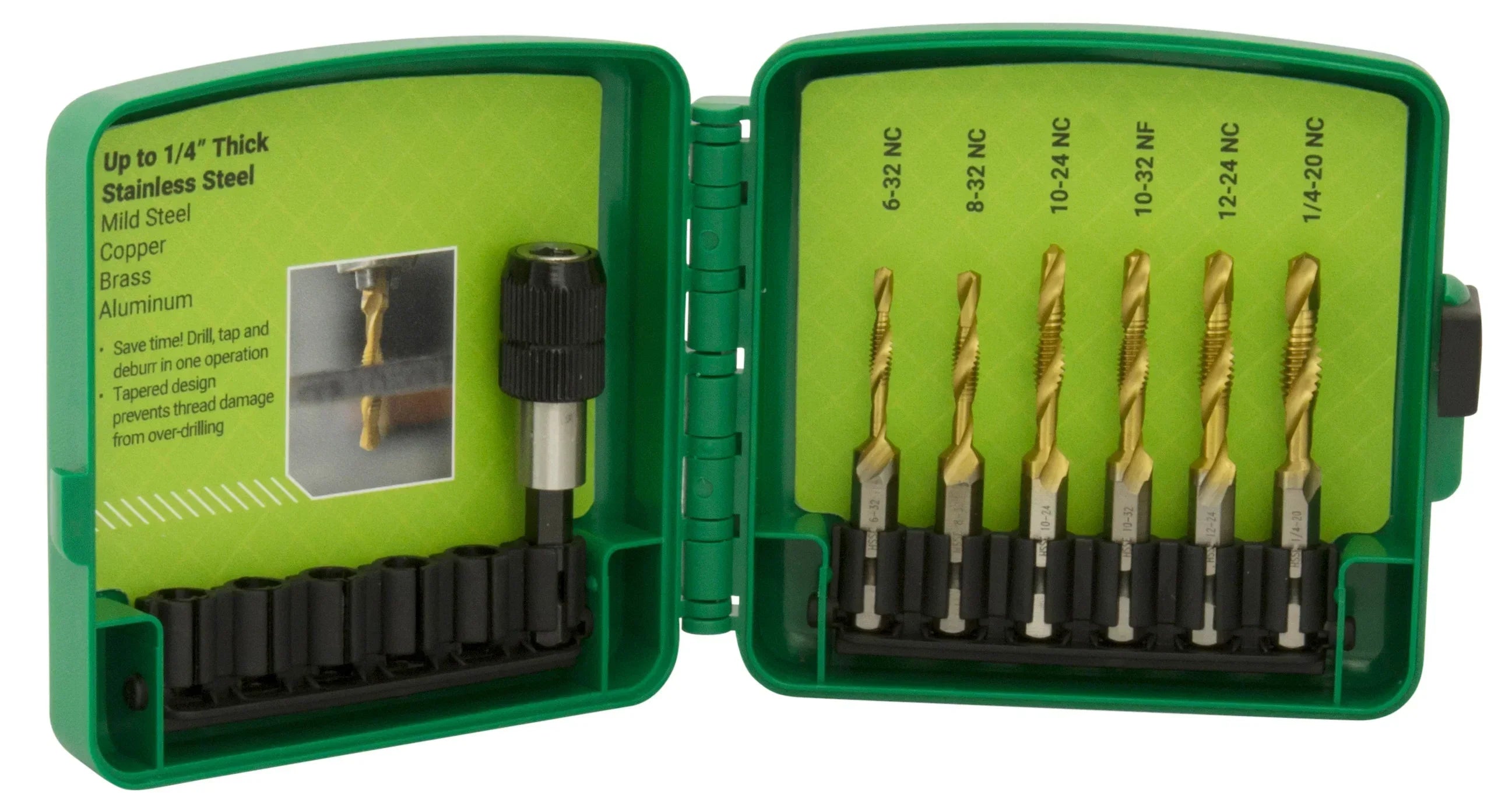 Kit de brocas macho de 7 piezas para acero inoxidable (estándar) Greenlee - Sacabocados