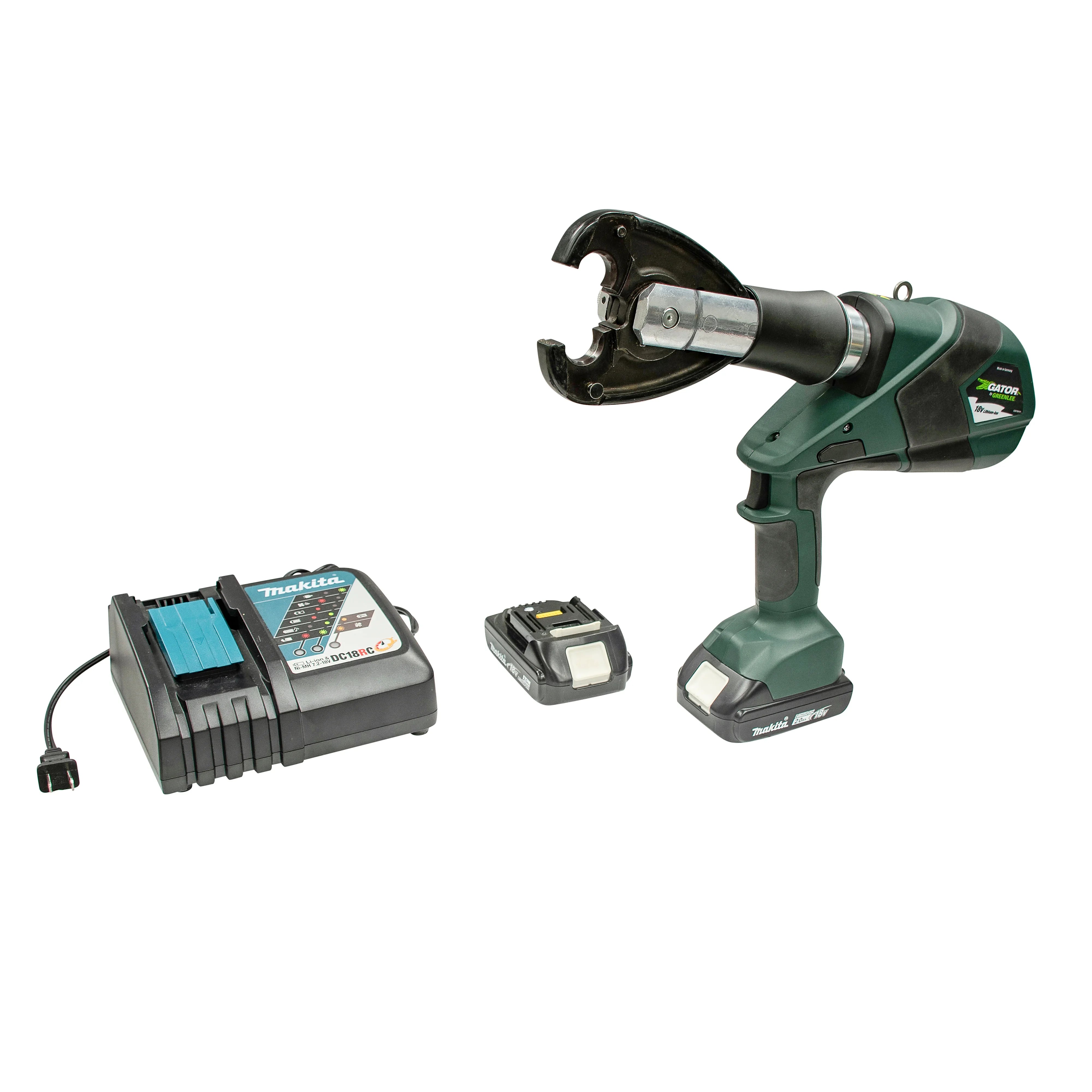 Engarzadora tipo pistola de 6 toneladas de perfil D3 con batería de 2,0 Ah con cargador d... Greenlee - Terminación de Cables
