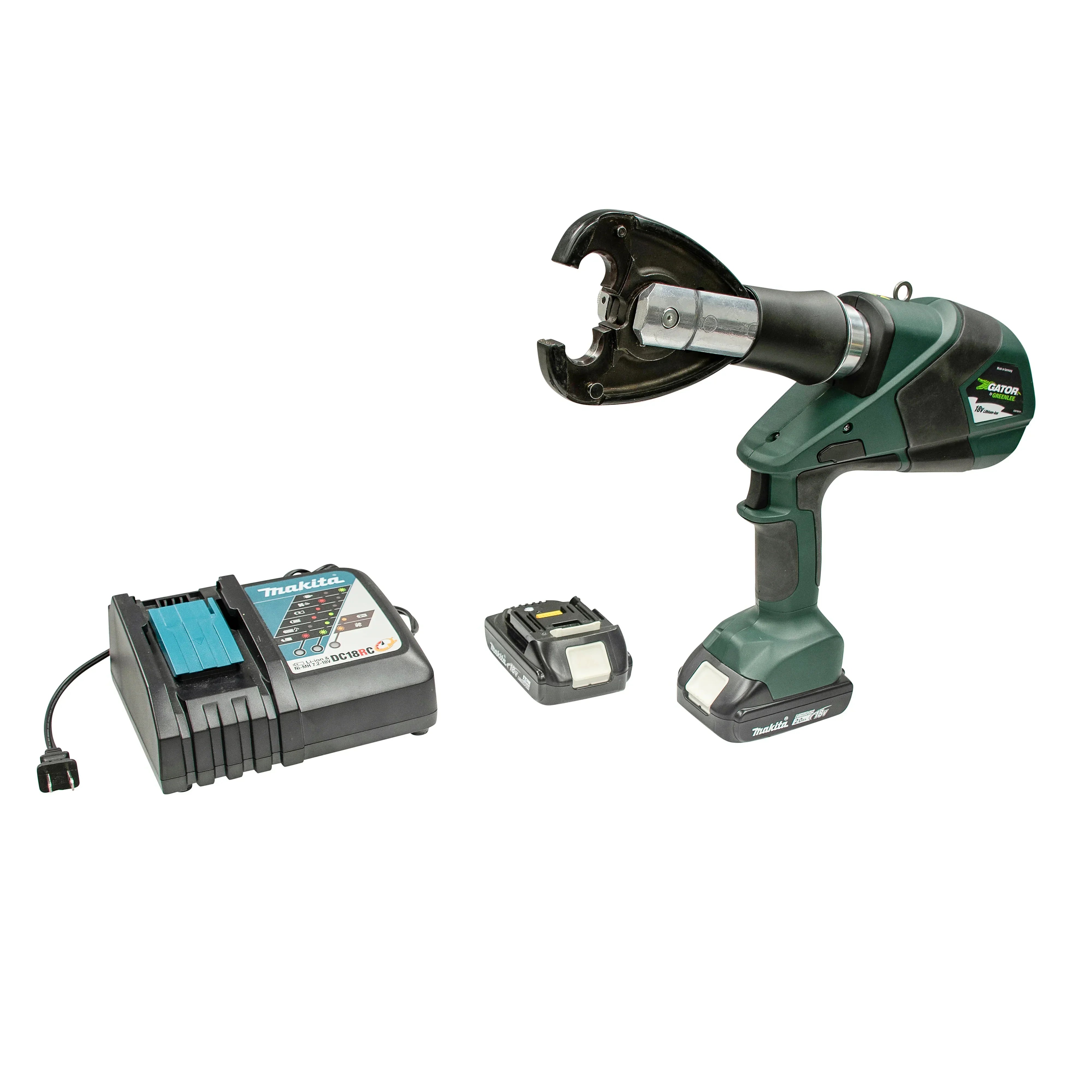Engarzadora tipo pistola de 6 toneladas de perfil D3 con batería de 2,0 Ah con cargador d... Greenlee - Terminación de Cables