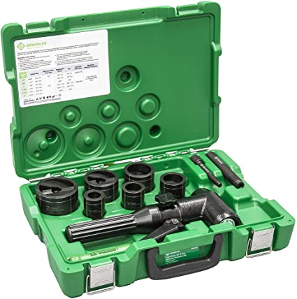 Kit de sacabocados hidráulico de 8 toneladas Quick Draw 90 con Slug-Buster de 1/2 pulg. a 2 pulg. Greenlee - Sacabocados