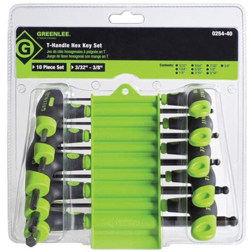 Juego de llaves con mango en T de 10 piezas Greenlee - Herramientas Manuales