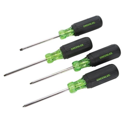 Juego de destornilladores de punta cuadrada de 4 piezas (n.º 0, 1, 2, 3) Greenlee - Herramientas Manuales