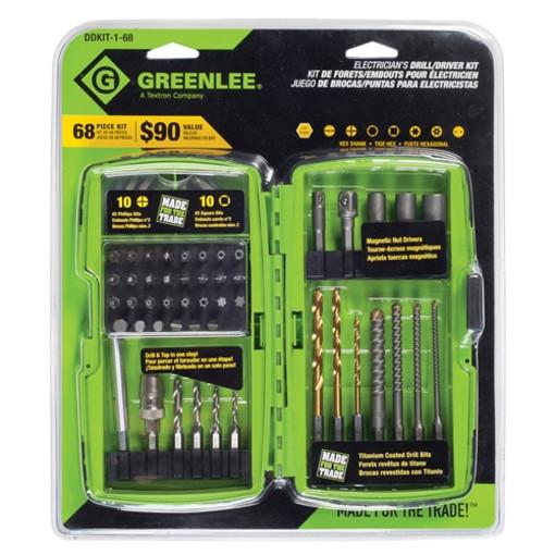 Juego de brocas/mechas para electricistas de 68 piezas Greenlee - Sacabocados