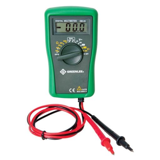 Multímetro digital de alcance manual, 600 Voltios (DM-25) Greenlee - Prueba y Medición