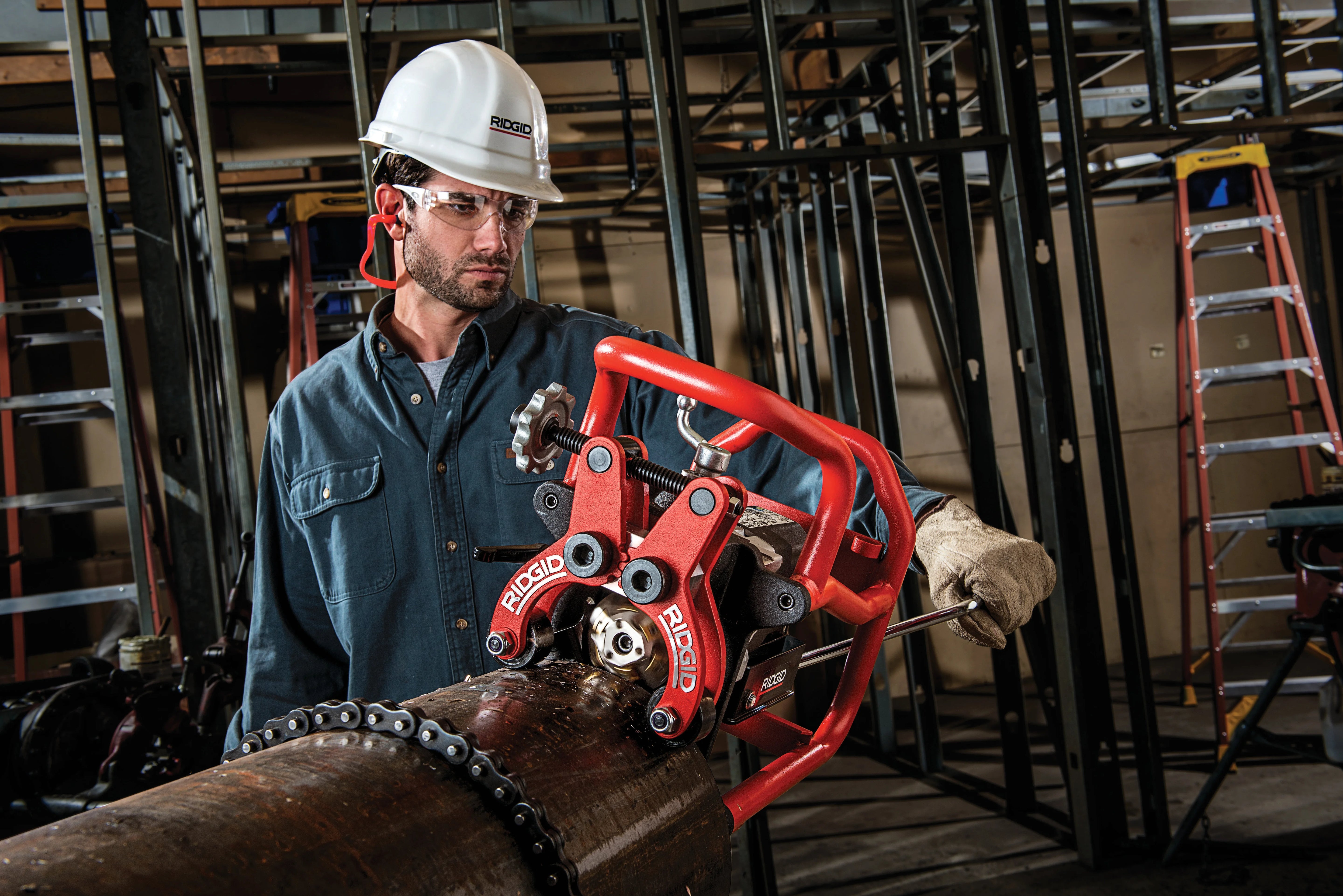 RIDGID 55083 - Biseladora De Tubos Portátil Con Cabezal Cortador De 45°, 120 V