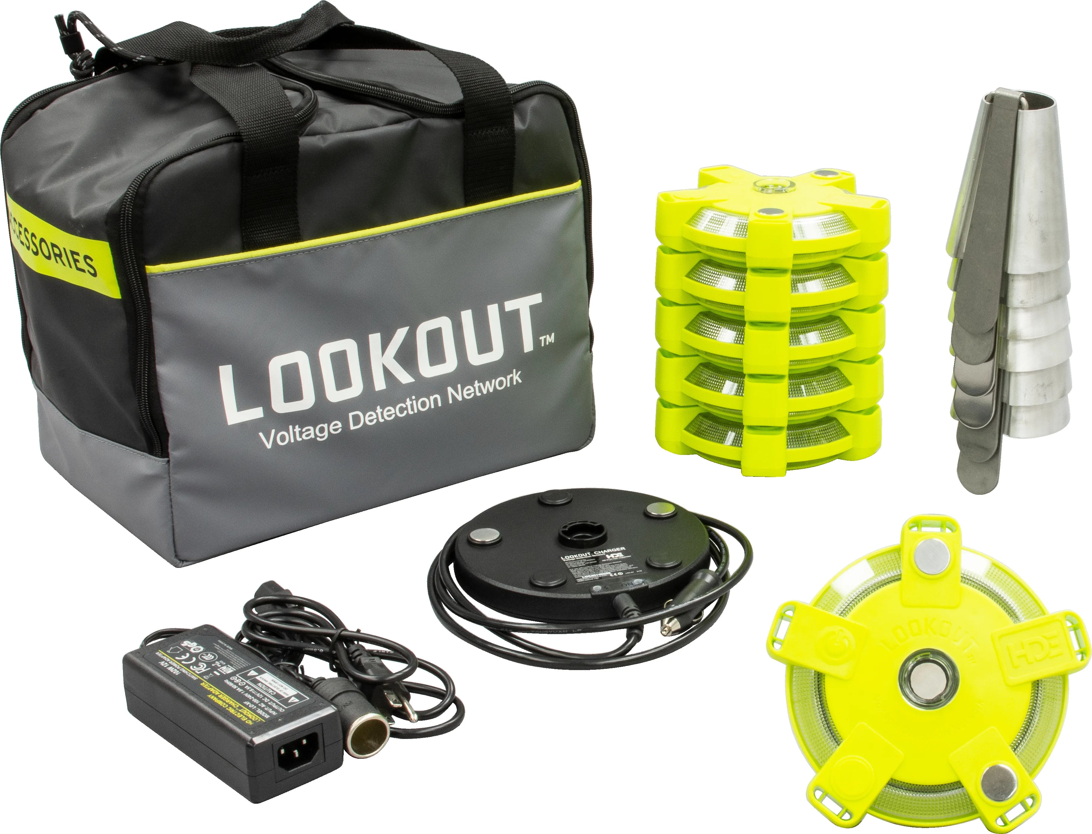 Rojo de detección de tensión Lookout® con juego de conos Greenlee - Prueba y Medición
