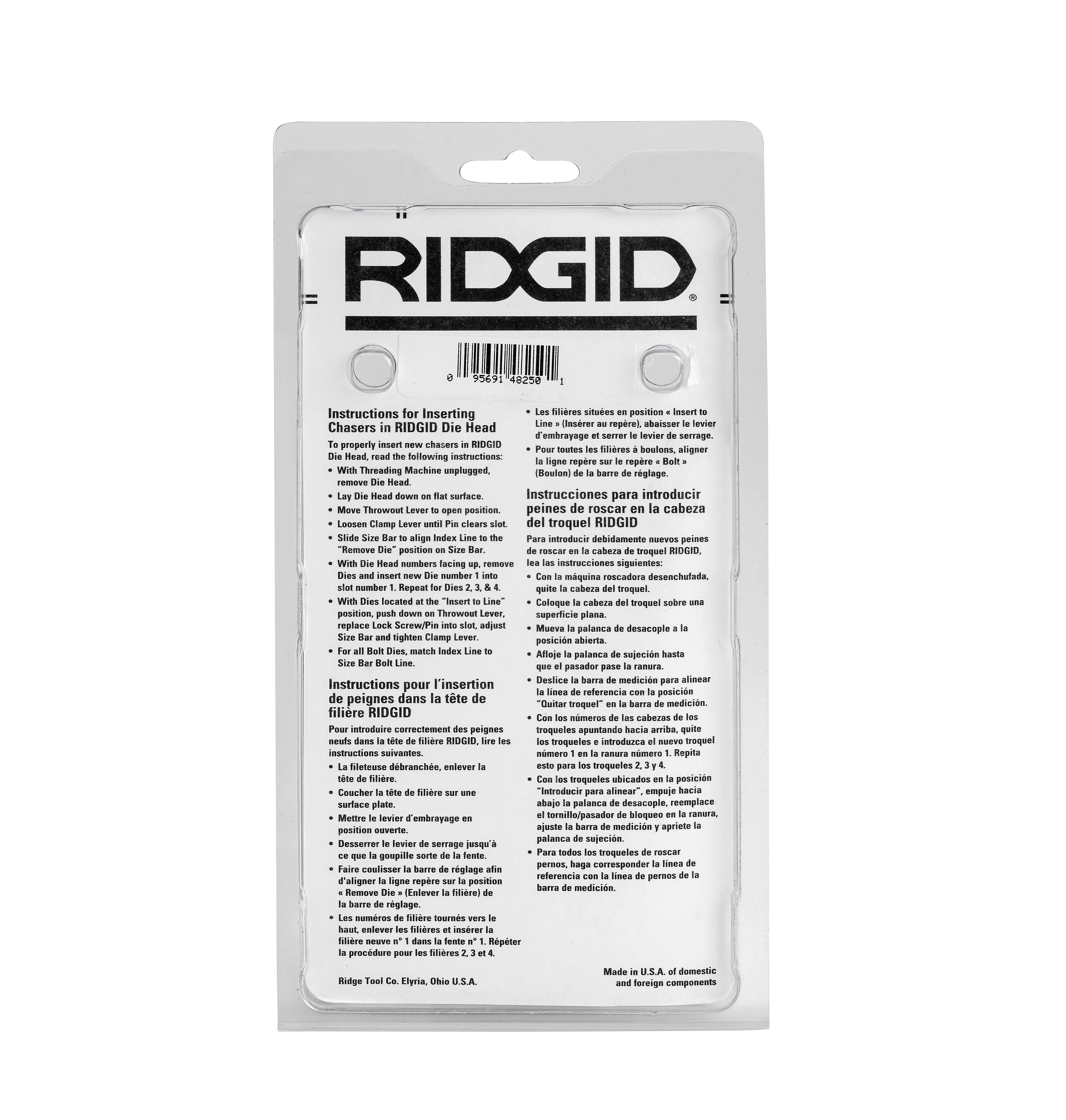 Ridgid 48250 Peine Para Roscar Univ 3/4 Nc