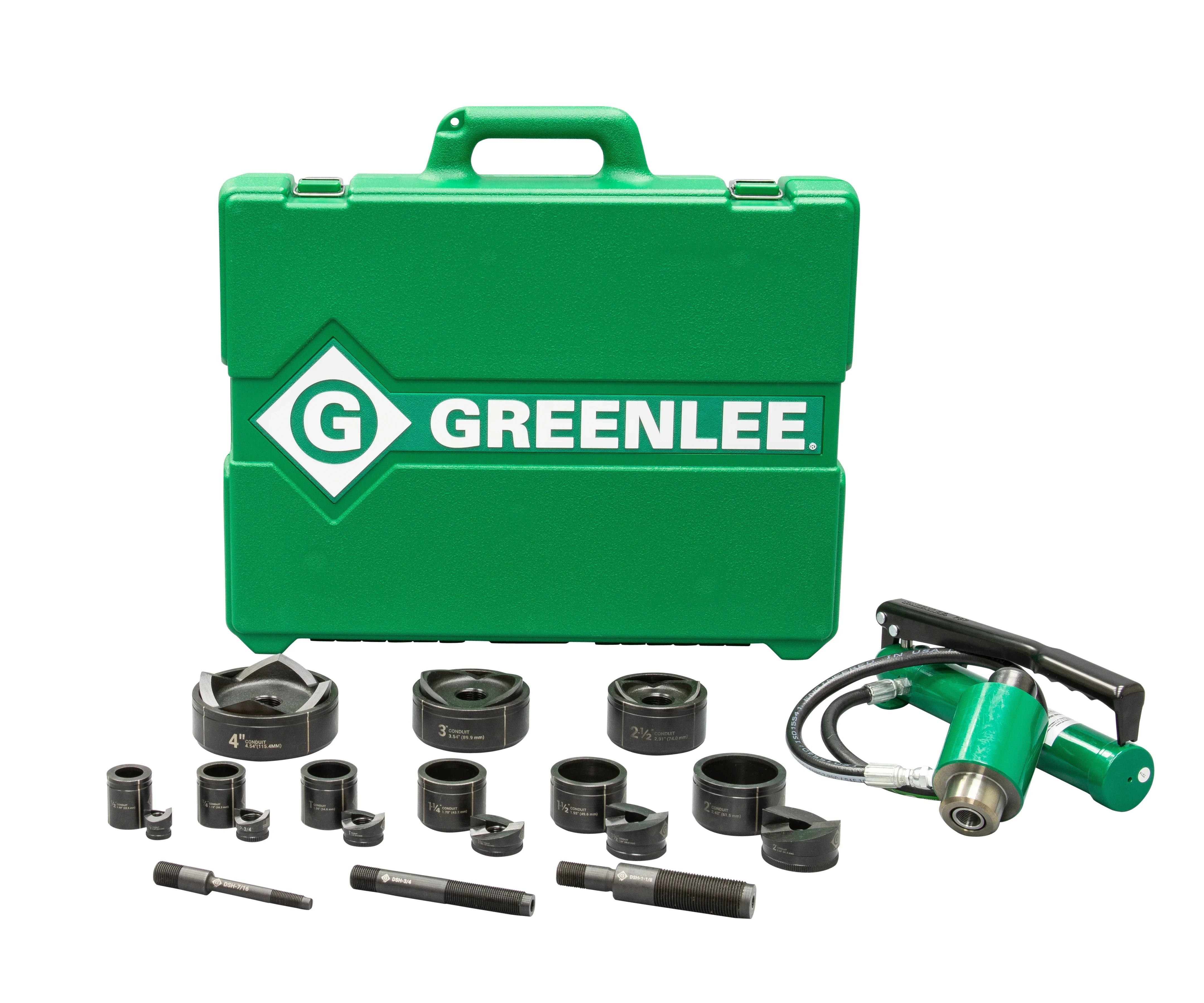 Kit de sacabocados hidráulicos de 11 toneladas con bomba manual y Slug-Buster de 1/2 pulg. a 3 pulg... Greenlee - Sacabocados
