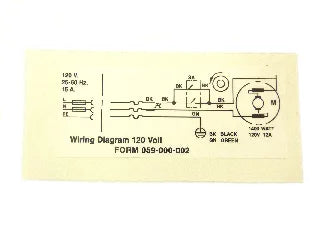 RIDGID 58982 - Calcomanía Cableado DIAGRAM 120V