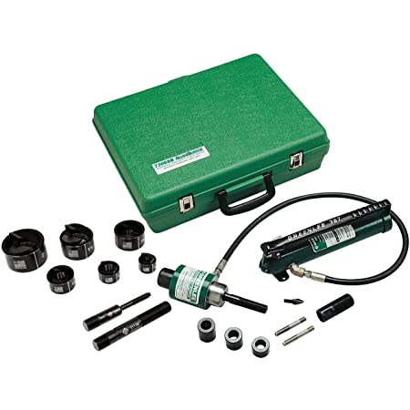 Kit de sacabocado hidráulico de 11 toneladas con bomba manual, 1/2 pulg. a 2 pulg. Greenlee - Sacabocados
