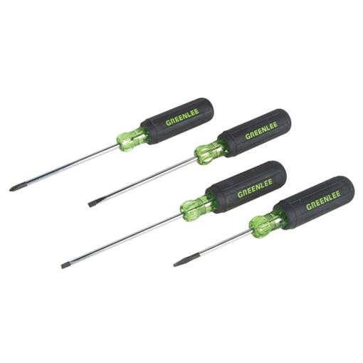 Juego de mini destornilladores de 4 piezas (vástago redondo) Greenlee - Herramientas Manuales