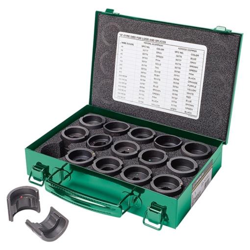 Kit de troqueles para conectores de aluminio de 6 awg a 750 kcmil Greenlee - Terminación de Cables